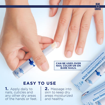 Blue Cross Cuticle Balm Conditioning Stick, Scented Cuticle Softener Oil Balm, Nourishing Sunflower & Grape Seed Oil, Professional Nail Care Supports Dry + Damaged Cuticles, 0.05oz, Lavender Chamomile