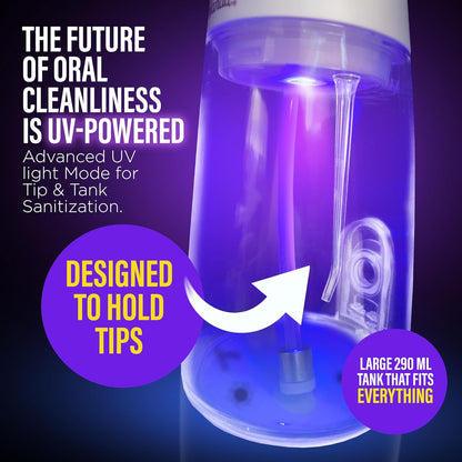 GuruNanda Advanced Water Flosser 2.0 with UV Mode & Concentrated Mouthwash Duo - Fresh Breath & Thorough Plaque Removal for a Brighter Smile