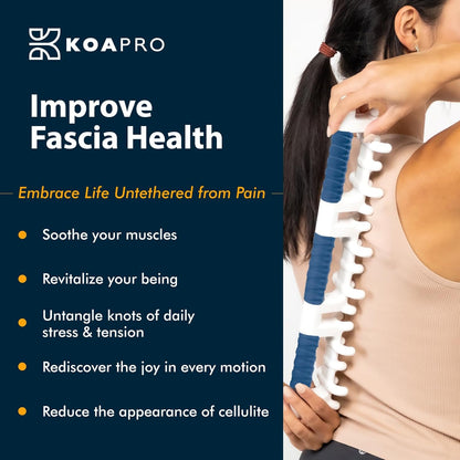 KOAPRO Facia Blaster Tool for Cellulite - Full Body Back and Neck Massager for Pain Relief, Deep Tissue Muscle Massage for Legs, Trigger Points, Myofascial and Fascia Release Tool Alleviates Tension