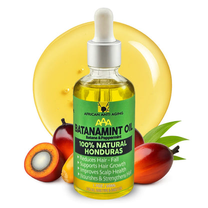 AAA (African Anti-Aging) 100% Natural Honduras Batana Oil – Supports Hair Growth, Repairs Damaged Hair, Moisturizes Dry Scalp & Skin – Made in USA 1.7 fl oz – For All Hair&Skin Types