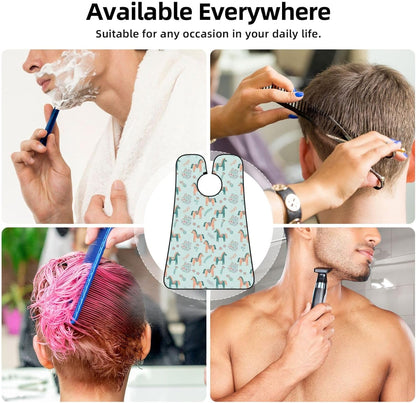 Beard Trimming Hair Catcher, Flowers Floral Horse Couple Art Shave Bib, Non-Stick Bib Apron Waterproof, Shaving Tool for Men for Husband Father’s Day