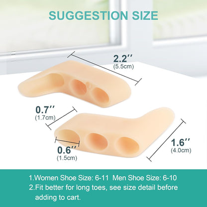 Welnove Gel Pinky Toe Separators - 8 Pack Pinky Toe Spacers, Bunion Cushions Pads for Women＆Men, Silicone Little Toe Protectors for Preventing Rubbing & Relieve Pressure - FSA/HSA Eligible (Beige)