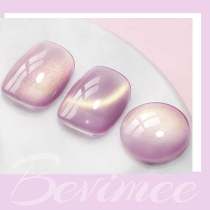 Cat Eye Gel Polish Light Purple Glass Jelly Magnetic Nail Polish Gel Smoothie Glitter Gloss Shine Mauve Color Velvet UV Gel Polish For Nail Art Manicure DIY At Home 12ml