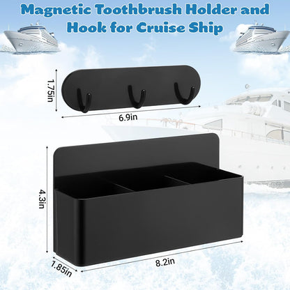 Juome Cruise Ship Essentials 2025 Magnetic Toothbrush Holders, Royal Caribbean Alaskan Cruise Must Haves, Magnetic Hooks for Cruise Cabins, Metal Magnet Hooks for Cruise Ship Walls