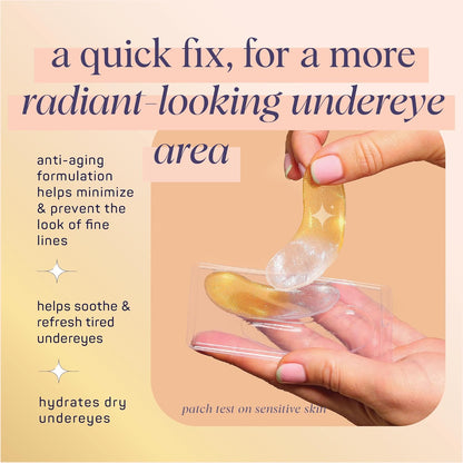 SpaLife Beauty Anti-Aging Under Eye Masks – Hydrogel Eye Patches for Fine Lines, Dryness, & Dullness with 24K Gold, Colloidal Silver – 2-in-1 Skincare Treatment – 24 Pairs