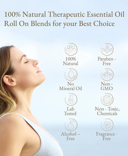 Essential Oil Roll On Blend, Orchid Oil Gift Set, Well-Being, Body Care, Massage, Relaxing, 6 Pack, 0.07oz (White-Small, Orchid)