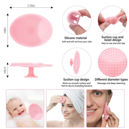 Yokilly Silicone Face Scrubber Exfoliator Brush, Manual Handheld Facial Cleansing Brush, Face Scrub Wash Brush with Soft Bristle, Face Cleansing Brush for Men and Women (4 Color)