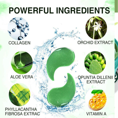 Under Eye Mask, Collagen Eye Mask 60 pcs, Green Tea Extract Under Eye Patches, Eye Mask for Puffy Eyes, Undereye Dark Circles Treatments, Under Eye Pads, Anti-Wrinkle Gel Pads