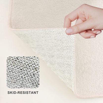 Bath Mat-Non-Slip Bathroom Floor Mats-Absorbent Quick Dry Low Pile Bathroom Rugs Fit Under Door-Bath Rug for Sink,Bathtub,Shower Room,20"×32",White