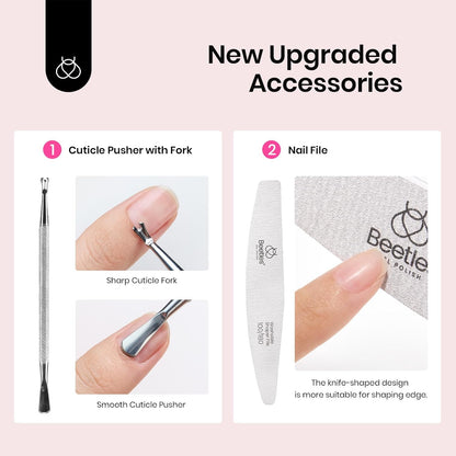 Beetles Nail Prep Kit Nail Dehydrator and Primer Nail Care Tool Kit 20ml Large Capacity Acid-Free & Hema-Free Dehydrate Bond Primer with Manicure Tools for Acrylic Nail Gifts for Women