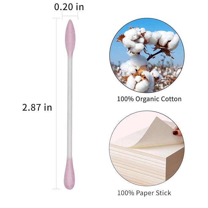 Pink cotton swabs precision pointed