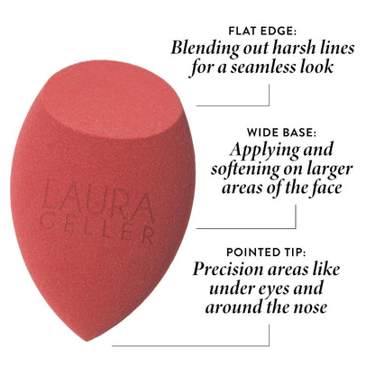 LAURA GELLER NEW YORK Full Face Blending Sponge, Easy Makeup Blender for Foundation & Concealer, Latex-Free for Sensitive Skin