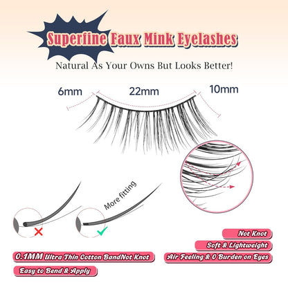 Half Lashes Natural Look C Curl False Eyelashes Cat Eye 7 Pack Corner Lash Siligli
