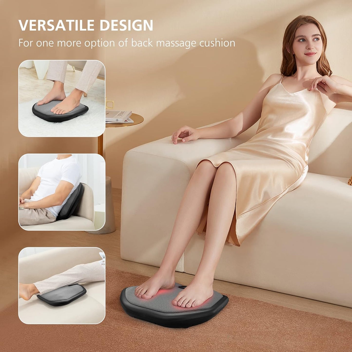 COMFIER Shiatsu Foot Massager with Heat, Heated Elecric Keading Feet Massager Machine, Heat Function,Foot Massage for Neuropathy,Plantar Fasciitis, Ideal Gift for Women/Men/Mom/Dad