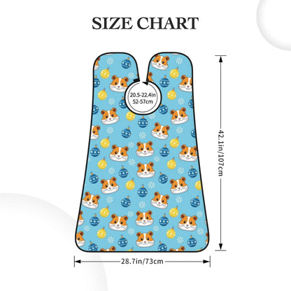 Adjustable Beard Catcher Apron, Guinea Pig Snowflakes Christmas Shave Bib, Non-Stick Waterproof Grooming Bib, Shaving Essential for Men Dad Christmas