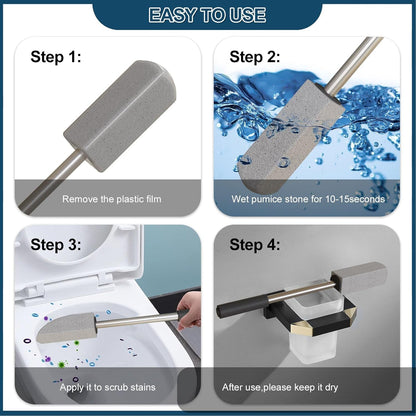 2 Pack Pumice Stone for Toilet Cleaning,16.14In Extra Long Handle Toilet Pumice Stone Toilet Bowl Cleaner Brush Toilet Scrubber for Toilets Bathtubs Grills Sinks