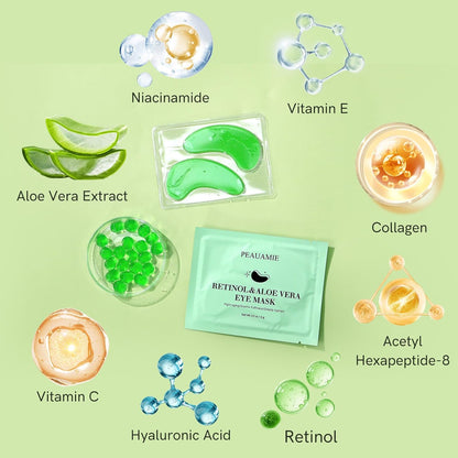 Under Eye Patches with Retinol and Aloe Vera Eye Mask for Dark Circles and Puffiness, Face Mask Skin Care Products 30 Pairs