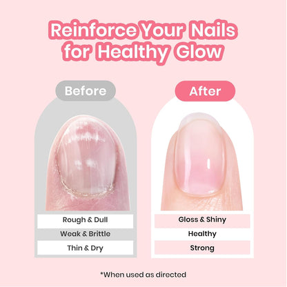Beetles Nail Strengthener, Air Dry Pink Neutral Nail Polish Strengthener and Growth Nail Growth Treatment Nail Strengthener for Thin Nails and Growth