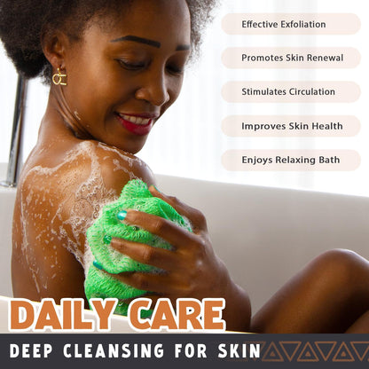 African Net Sponge Authentic - 2 Pieces Real African Exfoliating Sponge with Knots - Afro Back Scrub Net for Body Exfoliator - Bath Loofah Washcloth for Shower Essentials