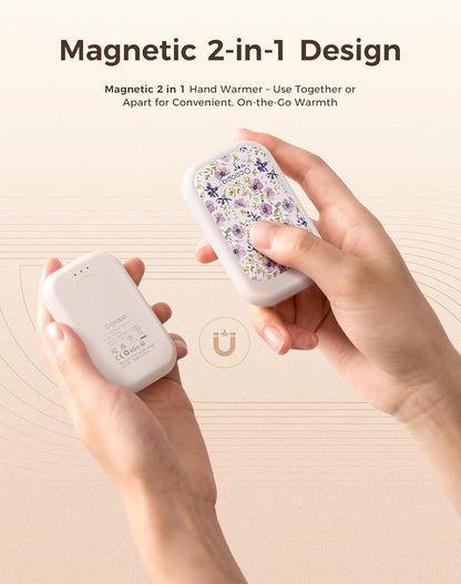 OCOOPA AI Magnetic Hand Warmers Rechargeable 2 Pack, 5000mAh Ultra-Thin Electric Glove Heater Handwarmer,UL Certified, Men Women Gifts for Christmas,Birthday,Winter Essentials,UT4 Young