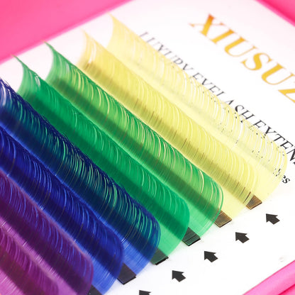 Eyelash Extensions Colored Lashes Extension 0.07 C Curl Lashes 14mm Classic Lash Extensions Soft Individual Lashes 16 Rows Natural False Eyelashes Volume Lashes Professional Use(Colored,0.07-C,14mm)