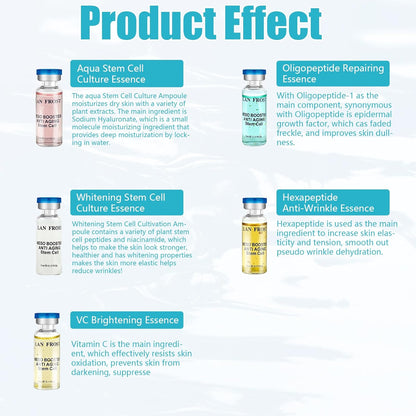 BB Facial Glow Kit Hyaluronic Acid Essence Skin Care Combination 0.17oz Hyaluronic Acid Ampoule and Essence Foundation 10 Vials Facial Serum Skin Therapy Kit