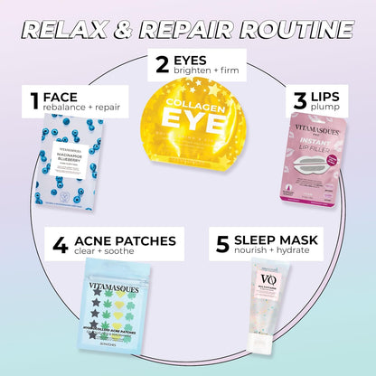 Vitamasques Vegan Collagen Eye Pads, 3-Pack - Firming & Brightening - Anti Aging Under Eyes Mask to Reduce Fine Lines, Puffiness, Wrinkles & Dark Circles - Hyaluronic Acid - Vegan & Cruelty-Free