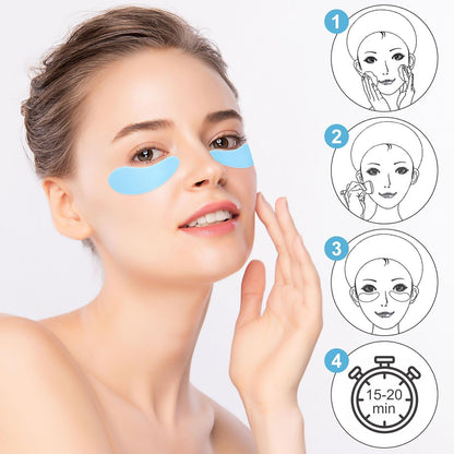 Under Eye Patches 2 Pairs, Silicone Reusable Eye Patches, Under Eye Mask for Skin Care Effect to Reduce Wrinkles and Fine Lines (Blue)