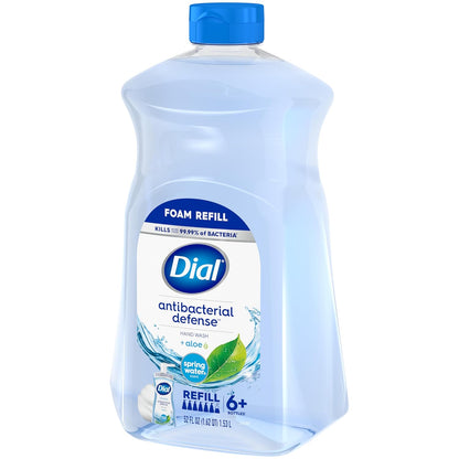 Dial Antibacterial Foaming Hand Soap Refill, Spring Water, 52 fl oz (Pack of 1)