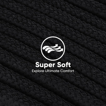 HOMEXCEL 5 Pack Large Microfiber Hair Towel Wrap for Women, Black- 40 x 20 inches Super Soft, Fast Drying Turbans for Long, Thick, Curly Hair - Anti Frizz Wrap with Elastic Strap