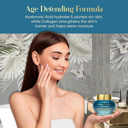 Hyaluronic acid & collagen de-puffing