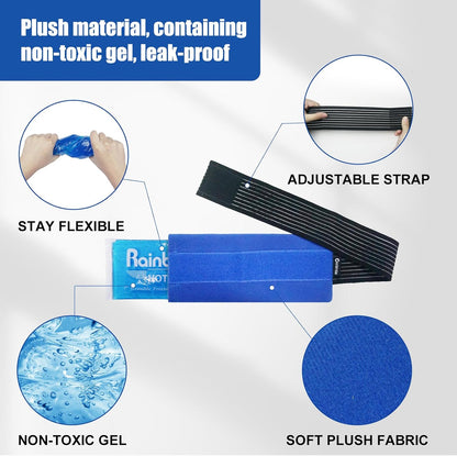 Reusable Ice Gel Pack for Injuries, Soft Cold Pack Ice Wrap Hot Cold Compress Alleviate Inflammation Joint Pain Muscle Soreness, Flexible & Adjustable for Shoulder Elbow Foot Ankle Knee Wrist Leg Neck