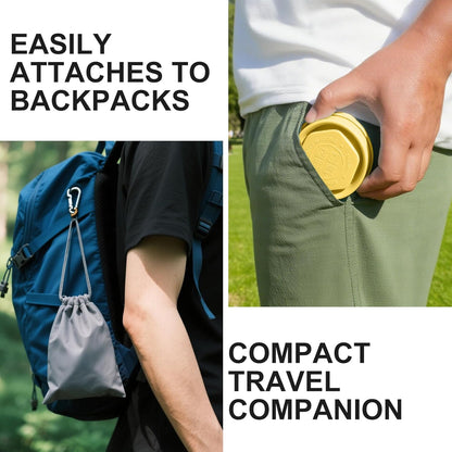 Silicone Collapsible TravelCup - Silicone Folding Camping Cup with Lids -Collapsible Water Cup- Foldable Drinking Cup - for Travel, Camping, Hiking,Outdoor Sports,[6oz]