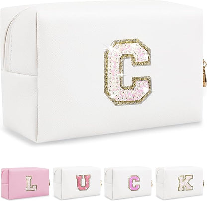 Personalized initial letter makeup bag,