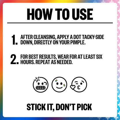 PEACE OUT Acne Healing Pride Dots Helps Clear Blemishes Overnight, Fast Acting Hydrocolloid Pimple Patches for Breakouts with Salicylic Acid, Retinol and Aloe Vera, Award Winning Skincare 16 Count