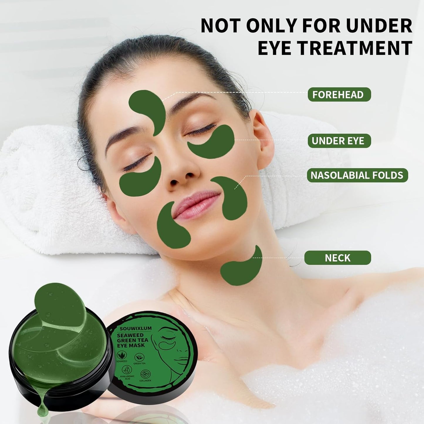 Under Eye Patches for Puffy Eyes 70PCS, Seaweed Eye Mask for Dark Circles and Puffiness, Under Eye Mask Patches Skincare, Eye Gel Pads, Eye Patches for Wrinkles, Puffy Eyes Bags Treatment Women Men