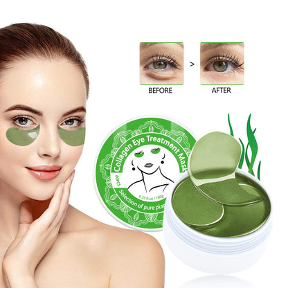 Under Eye Patches for Puffy Eyes: 60PCS Collagen Eye Gels Pads - Green Seaweed Under Eye Mask - Reduce Dark Circles & Bags - Skin Eye Care Products