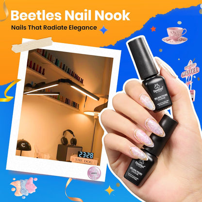 Beetles Fall Nail Fest Gel Nail Polish Set - Nail Nook 119 PCS 100 Colors Gel Polish Kit Base Glossy Matte Glitter Top Coat Neon Glitter Pearl Cat Eye White Red Pink Nude Nails Gift for Women