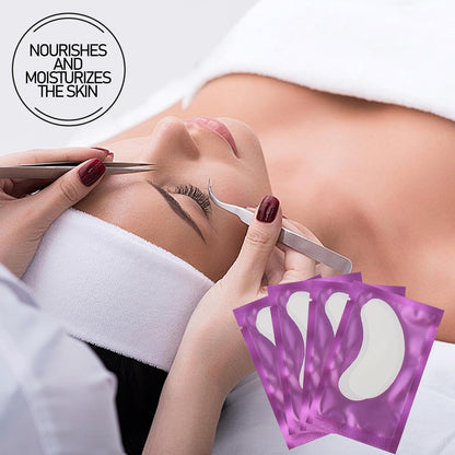 100Pairs Eyelash Extension Gel Patches Kit Natural Hydrogel, Lash Gel Pads for Beauty Makeup Mask Kit Supplies Eye Mask Pads Beauty Tools (Purple)