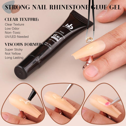 2060Pcs Champagne Gold Glass Nail Rhinestones 60Pcs Multi Shapes Flatback Nail Gems +2000Pcs 1.5-4mm Round Crystal with Rhinestones Glue Gel, Manicure Nail Charms Diamond Gemstones for Nail Art