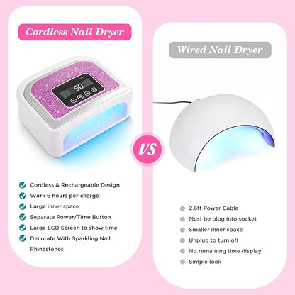 Cordless Nail Lamp, 120W Rechargeable