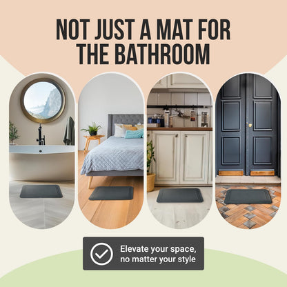 ITSOFT Memory Foam Bath Mat 59x23, Non Slip, Machine Washable, Quick Dry & Absorbent Rugs, Bath Mats for Bathroom Floor, Tub & Shower, Bathroom Rug, Charcoal Gray