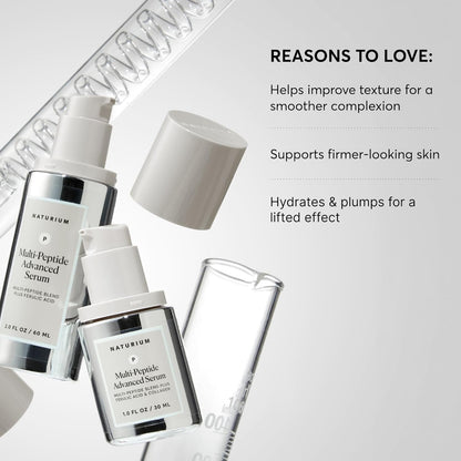 Naturium Multi-Peptide Advanced Serum Jumbo, Firming & Smoothing Face Serum for Fine Lines & Wrinkles with Advanced Multi-Peptide Blend, 2 oz