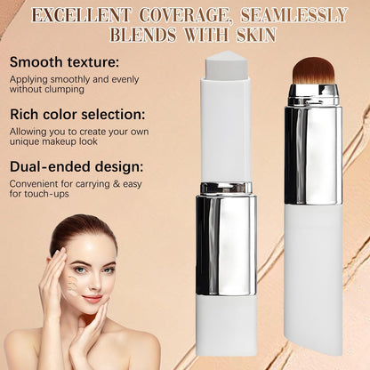 Blanc Cover Cream Stick, Color Changing Brightening Makeup Base, Hydrating Concealer, White Foundation for Flawless Look (Dark Skin)