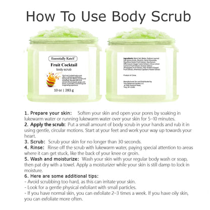 Fruit Cocktail Body & Foot Scrub 10 Oz - A refreshing, sweet, juicy aroma evokes the scent of freshly picked grapes - The best stocking stuffer.