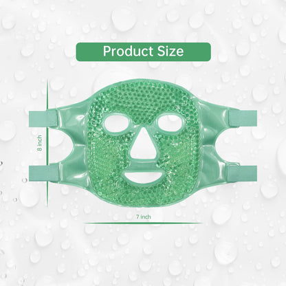 ZNÖCUETÖD Face Eye Mask Ice Pack for Reducing Puffiness, Bags Under Eyes, Puffy Dark Circles, Migraine,Hot/Cold Pack with Soft Plush Backing (Green #43)
