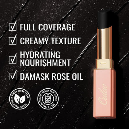 Oulac Black Lipstick for Women, Halloween Matte Lipsticks, Full Coverage Lip Color, Satin Matte Finish, Cream Texture, Hydrating, Infused with Hyaluronic Acid, Vegan & Clean Beauty 4g SG16