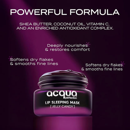 Lip Sleeping Mask – Vanilla | Overnight Hydrating Lip Treatment with Murumuru & Coconut Oil | 70 ml Natural Vegan Formula (70 ml, Jelly Candy)