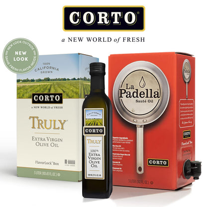 Corto TRULY® | 100% Extra Virgin Olive Oil | Floral Notes | Cold Extracted in State-of-the-Art Mill | Straight from Official Corto Olive Groves & Oil Producer (Truly 500ml Twin)