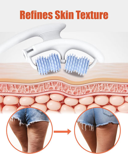 Anti Cellulite Roller & Lymphatic Drainage Massager | Fascia Blaster for Contoured & Smoother Skin | Tool for Sore Arms, Legs, Stomach & Buttocks (Blue)